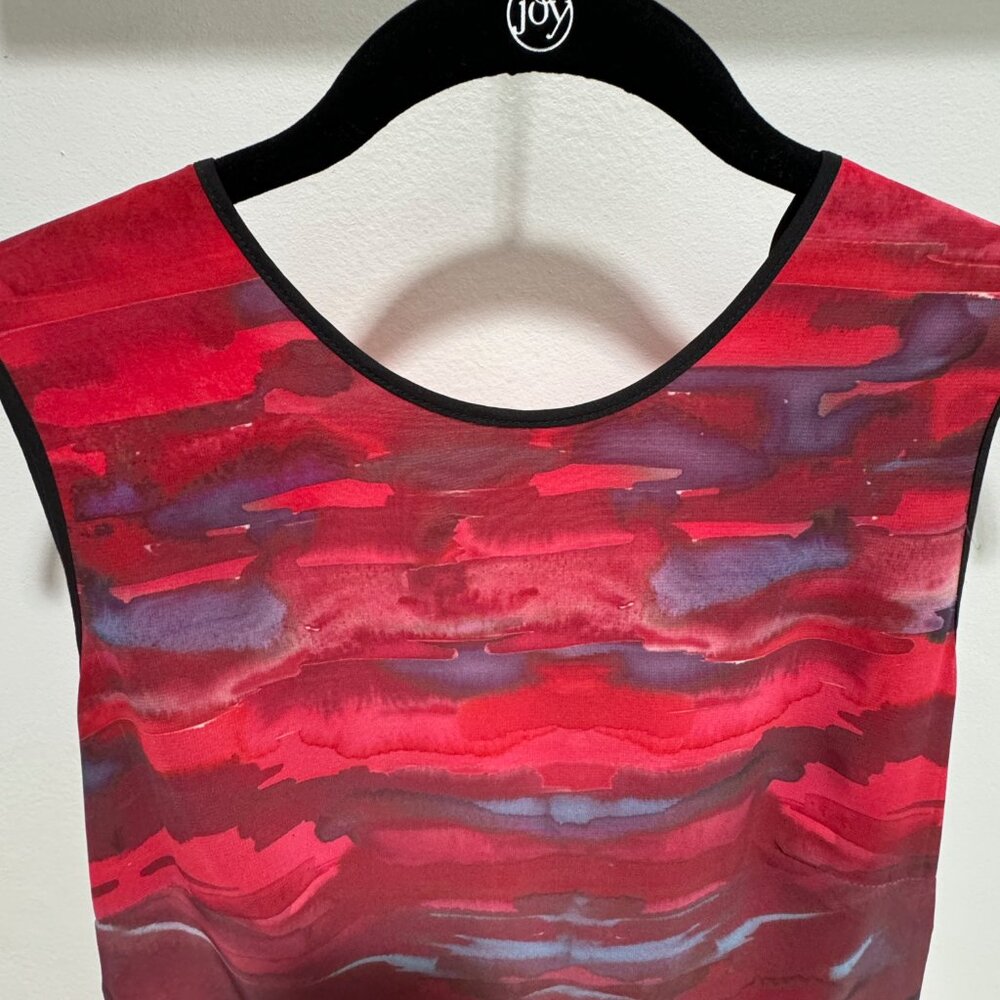 Hunter Bell Sleeveless Peplum, Leather Trim Top, Size 8 - Picture 3 of 10